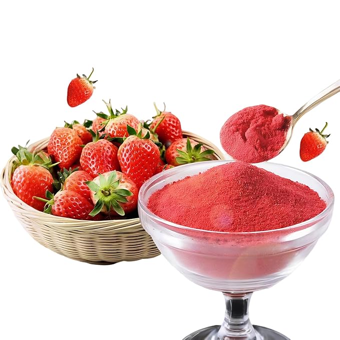 Freeze Dried Strawberries Powder - 1.1 LB | 500g, No Sugar Added | Single Ingredient | Natural Fruit Powder | Family Pack, Strawberry Seasoning for Baking, Smoothies, Drinks