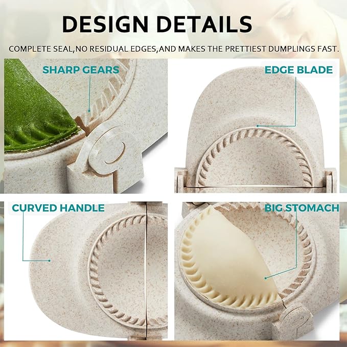 Empanada Maker Press, 6 Inch Extra Large Dumpling Maker Set with Dough Cutter, Dumpling Mold Set for Pierogi, Pastelitos, Calzone, Turnovers, Chinese Dumpling 6"