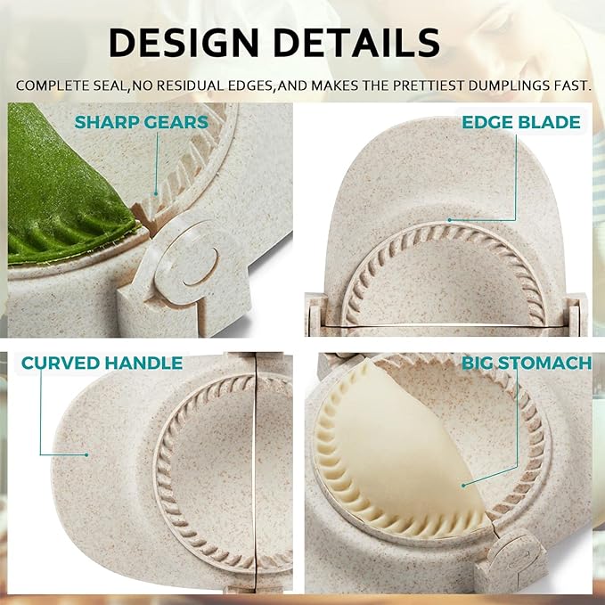 Empanada Maker Press, 5 Inch Extra Large Dumpling Maker Set with Dough Cutter, Dumpling Mold Set for Pierogi, Pastelitos, Calzone, Turnovers, Chinese Dumpling 5"