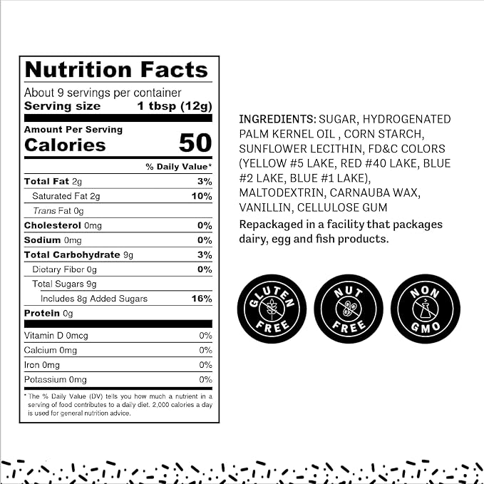 Judee's Gluten Free Black Sprinkles for Cake Decorating 4 oz - Gluten-Free, Nut-Free - Halloween Cake Sprinkles for Birthday, Baking, and Halloween Ice Cream Toppings