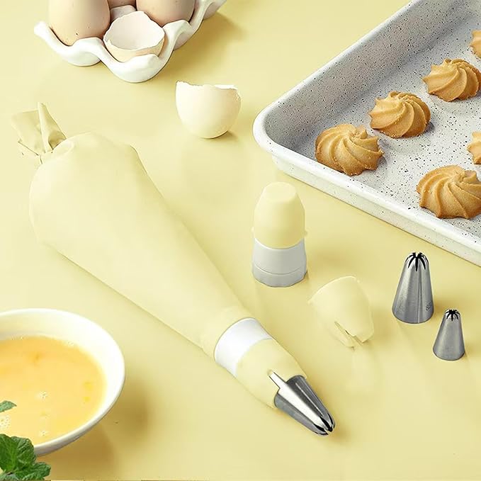 4Sets Coupler Piping Bag Plastic Standard Couplers for Large/Small Piping Tips Nozzles with Fresh-keeping lid
