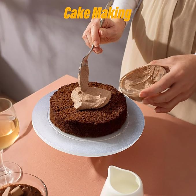 Cake Turntable 12'' Revolving Cake Stand, Cake Turntable for Decorating with Non-Slip Bottom, Cake Stands for Party, Wedding Decorations, Pastries and Cupcakes (Plastic Steel)