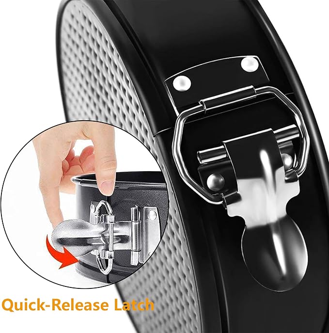 Round Bundt Springform Cake Pan: 9 Inch Springform Pan, 2 in 1 Cheesecake Pan with Removable Bottom & Quick-Release Latch, Non-Stick Carbon Steel Tube Pans for Baking（24cm