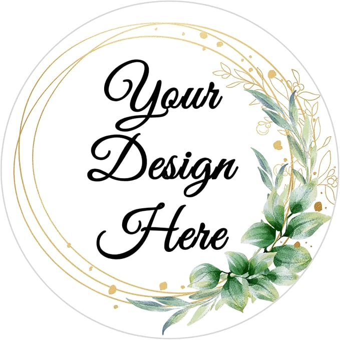 100-500 Pack Personalized Stickers Labels Floral Round Custom Labels with Your own Business Logo for Favors Wedding Birthday Party Baby Shower(Design 13)