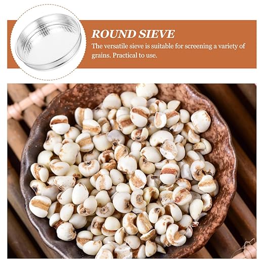 LIFKOME Stainless Steel Flour Sifter - Fine Mesh Round Flour Strainer Screen for Baking Cake Bread Food Prep