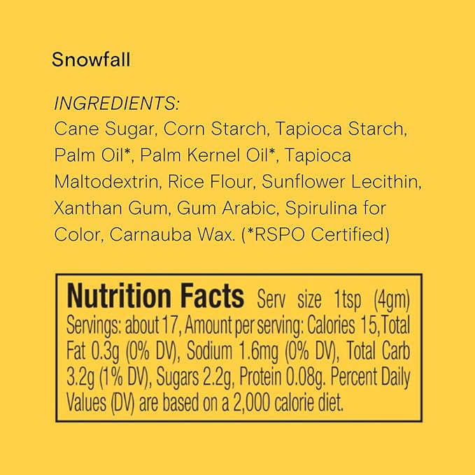 Snowfall Natural Winter Snowflake Sprinkles by Supernatural, Blue & White, No Artificial Dyes, Soy Free, Gluten Free, Vegan, 3oz