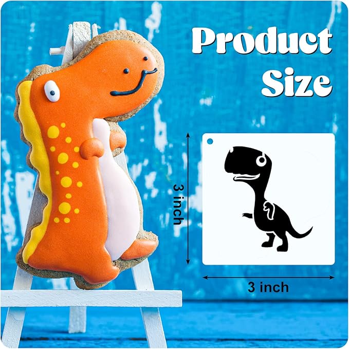 66 Pcs Small Stencils for Crafts Reusable 3 Inch Stencils for Painting on Wood DIY Craft Paint Template for Wall Home Decor Card Rock Canvas Drawing Holiday Ornament(Dinosaur)