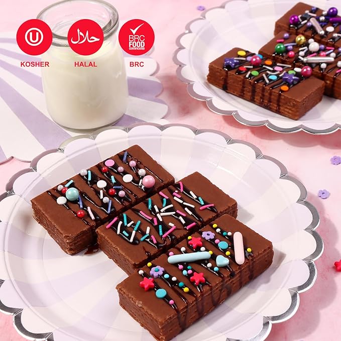 Sprinkles For Cake Decorating, Cupcake, Cookies, Ice Cream Topper, 6 Packs Purple Sprinkles, Pink of Assorted Sprinkles for Cake Baking, Perfect For Birthdays, Wedding