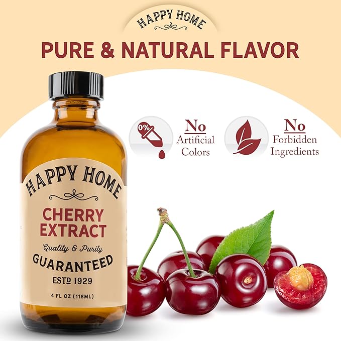 Happy Home Natural Cherry Flavor - Certified Kosher, 4 oz. (Pack of 2)