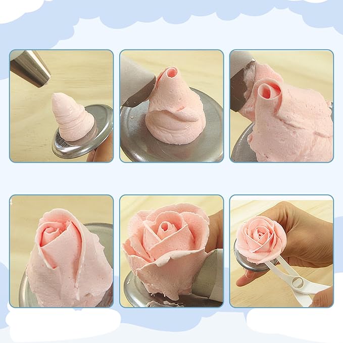 29 Pcs Cake Decorating Tools Kit, 4 Flower Nails,1 Flower Elevator For A Chocolate Cake Soft Candy Cupcake And 24 cakes piping tips For Fondant Cupcake