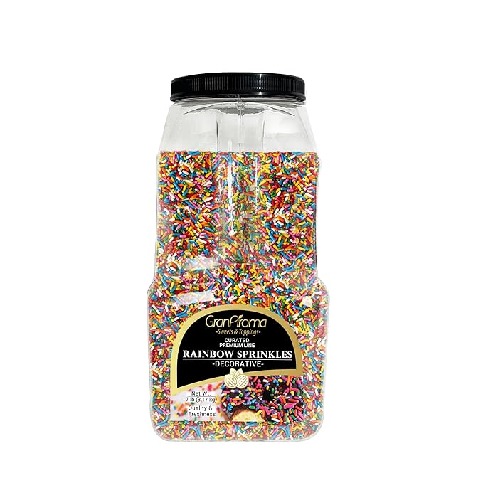 GranAroma Rainbow Sprinkles, 7 lb, Decorative, Cakes & Cupcakes