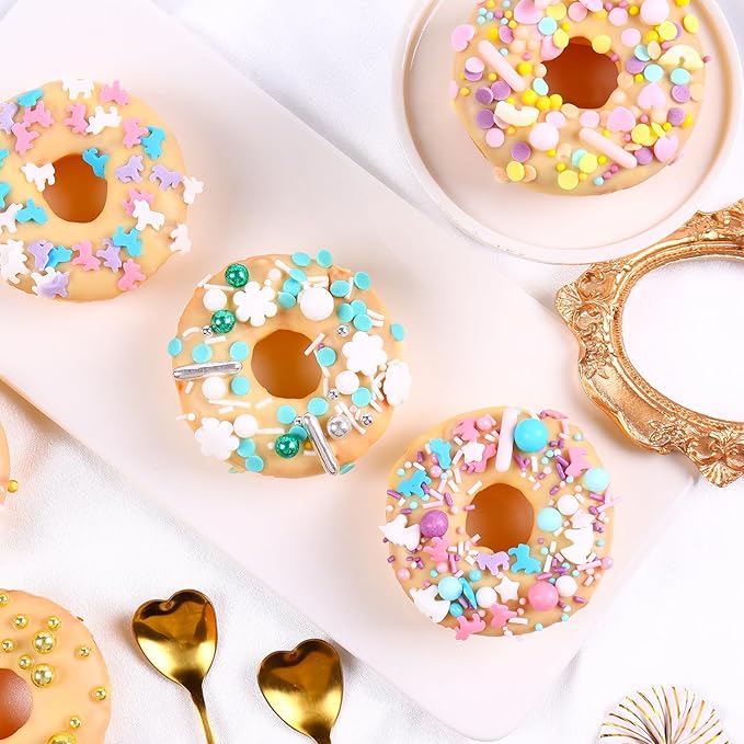 Edible Sprinkles for Cake Decorating Blue Pink Purple Unicorn Sprinkles Cake Topper Cookie Pearl Sugar Sprinkles for Cupcakes Candy Cream Decorations Jimmies Nonpareils 4.23 Ounce for Wedding Birthday Party Celebrations