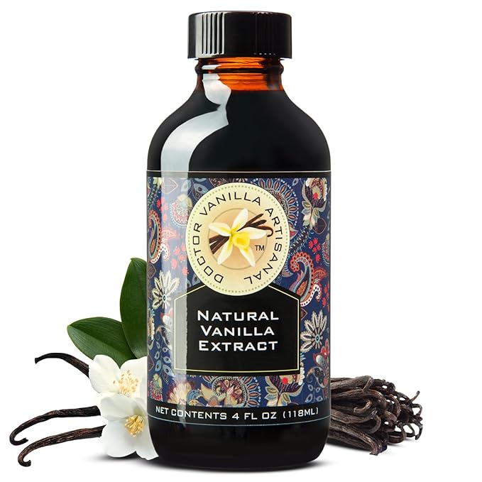 Natural Vanilla Extract For Baking, Sweet Drinks And More, Hand Crafted From Premium Madagascar Bourbon Vanilla Pods, Small Batch, 4 Oz Bottle