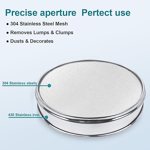 304 Stainless Steel Lab Sieve Screen Mesh, 900 Mesh(0.017mm) Aperture Test Sieve, 12Inch(30cm) Diameter Economy Standard Analysis Sample Test Sieves for Industrial Laboratory Homes