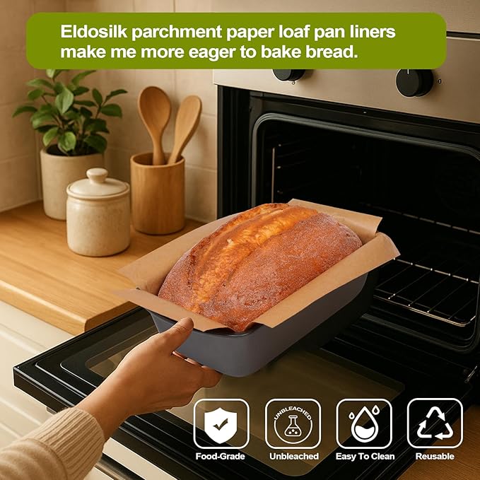 200 Pcs Unbleached Parchment Paper Loaf Pan Liner - Precut 9''x5'' Non-Stick, Fits 8.5''x4.5''/10''x5'' Loaf Pans, Heat-Resistant 430°F BPA-Free Food-Safe for Bread Baking (No Trimming)