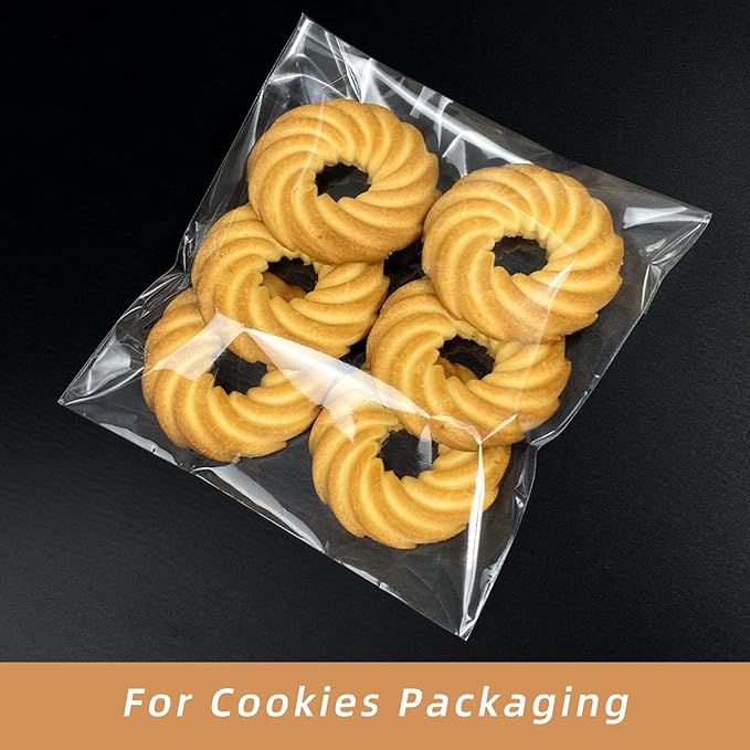 4x4 Inch Cookie Bags, 120 Pcs Clear Self Sealing Cellophane Treat Bags for Candy, Jewelry, Gift Wrapping, Party Favors, Crafts, Cookie Wrappers Self Adhesive