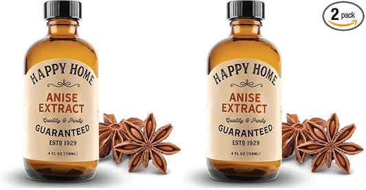 Happy Home Pure Anise Extract - Certified Kosher, 4 oz. (Pack of 2)
