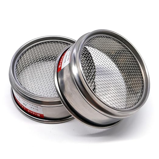 LABALPHA 14 Mesh Lab Sieves, Test Sieve #14 Mesh, 4'' Diameter, 304 Stainless Steel Wire Cloth (1.43mm)