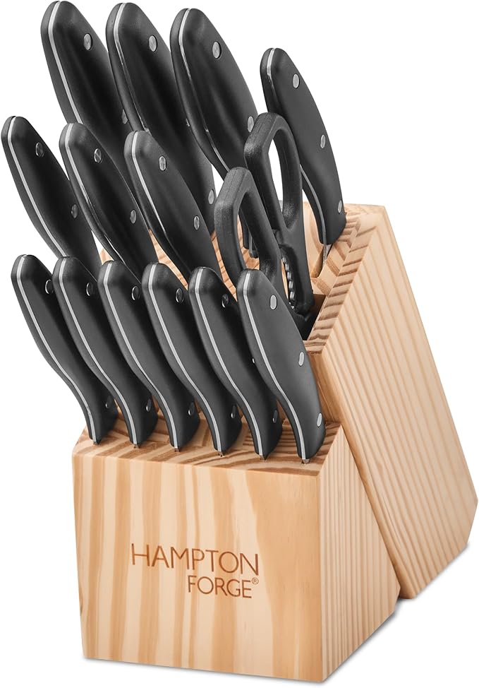 Hampton Forge – Rochester – 15 Piece Knife Block Set – Black