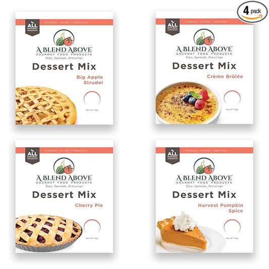 A Spice Above A Blend Above No-Bake Dessert Mixes, Best Sellers - Apple Pie, Creme Brulee, Cherry Pie, and Pumpkin