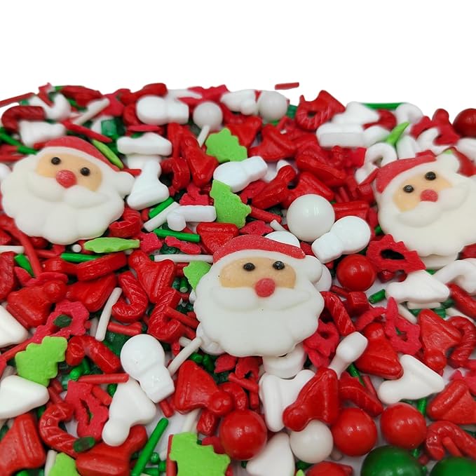 Christmas Sprinkles for Cake Decorating Edible Santa Claus Icing Decoration for Xmas Party Cake Cupcake Toppers Dessert Cookie Decorations