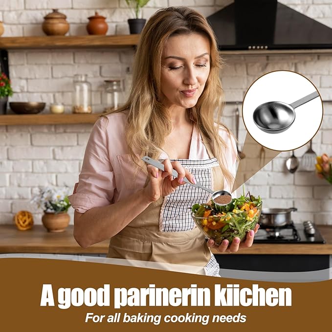 2pcs 1 Tsp Measuring Spoon,5 ML Long Handle Teaspoon Measuring Spoon,Stainless Steel 1 Tsp Teaspoon Scoop for Accurate Measure Liquid Dry Ingredients Ground Coffee, Cooking & Baking