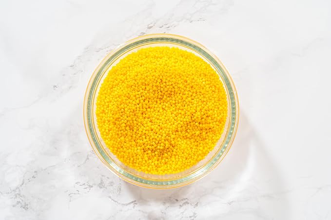 Bakerpan Yellow Nonpareils Sprinkles - 7 Ounces Yellow Sprinkles for Cake Decorating - Edible Nonpareils for Cupcakes, Ice Cream, Cake Decorations (Made in USA)