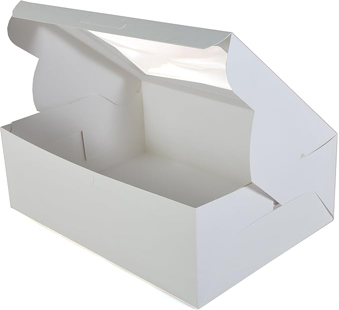 Southern Champion Tray 23143 Paperboard White Lock Corner Window Bakery Box, 19" Length x 14" Width x 6-1/2" Height (Case of 50)