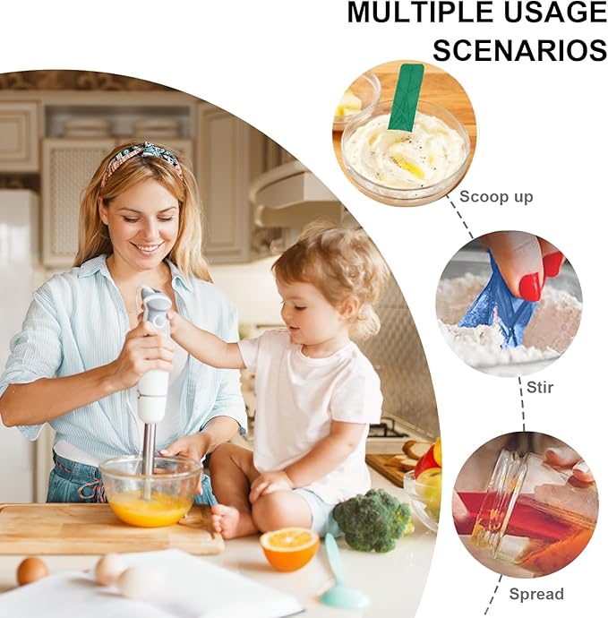 FLAT 3-IN-1 FOLDING MEASURING SPOONS | Magnetic Polygons Measuring Spoon,2 Spoons with 6 Different Sizes｜Space Saving, Nesting Design for Kitchen Storage｜Food Grade Silicone (Green)
