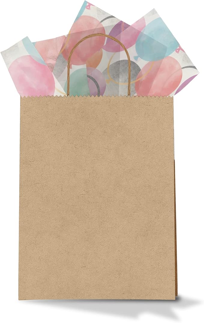 Colorful Balloons Birthday Printed Tissue Paper for Gift Bags or Boxes and Wrapping - Bulk Decorative Art Tissue Paper for Packaging and Gifting | 24 Sheets 20" x 30"