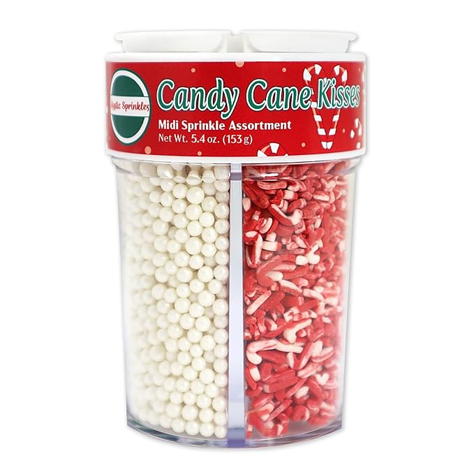 Mystic Sprinkles 4 Cell Sprinkle Assortments (Candy Cane Kisses, Midi)
