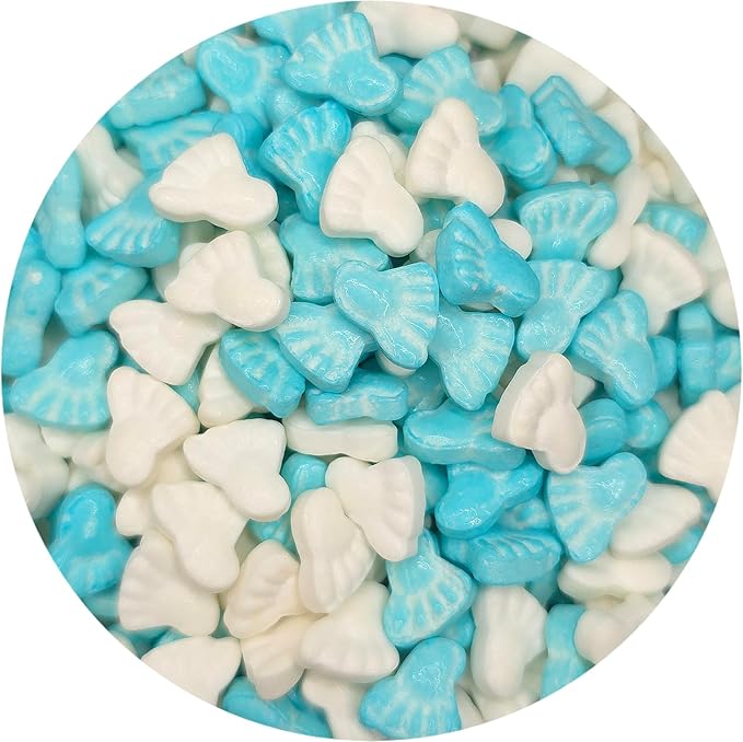 NCS Blue and White Baby Feet Edible Candy Sprinkles, 8 ounces