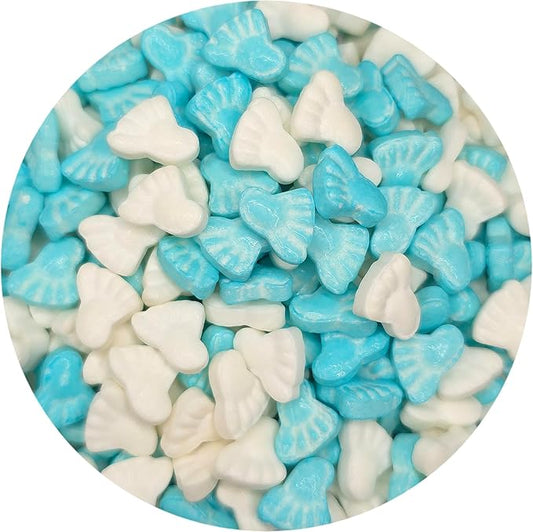 NCS Blue and White Baby Feet Edible Candy Sprinkles, 8 ounces