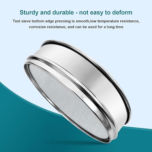 304 Stainless Steel Lab Sieve Screen Mesh, 1600 Mesh(0.009mm) Aperture Test Sieve, 12Inch(30cm) Diameter Economy Standard Analysis Sample Test Sieves for Industrial Laboratory Homes