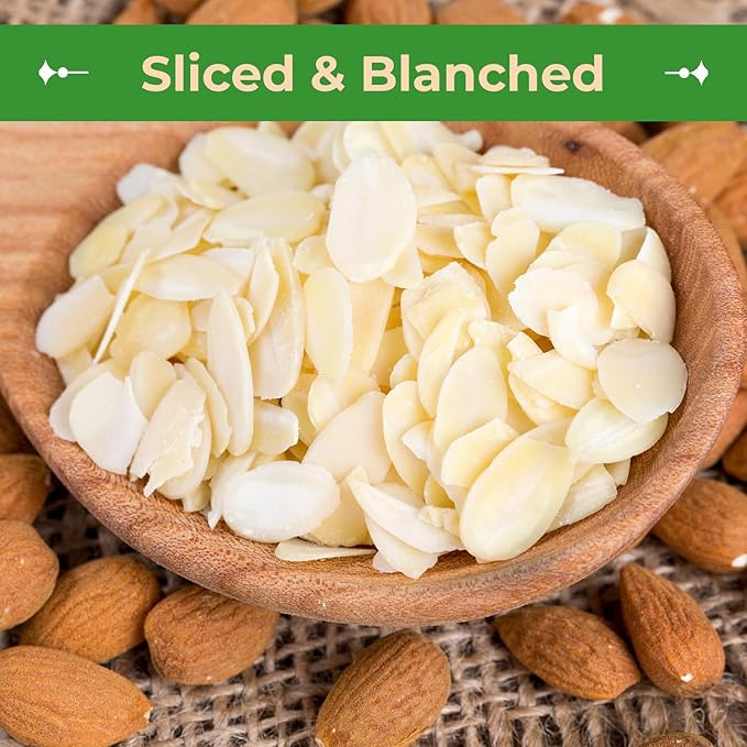 Sincerely Nuts – Raw Blanched Sliced Almonds | 1 Lb. Bag | Delicious Guilt Free Snack | Low Calorie, Vegan, Gluten Free | Gourmet Kosher Food | Source of Fiber, Protein, Vitamins and Minerals