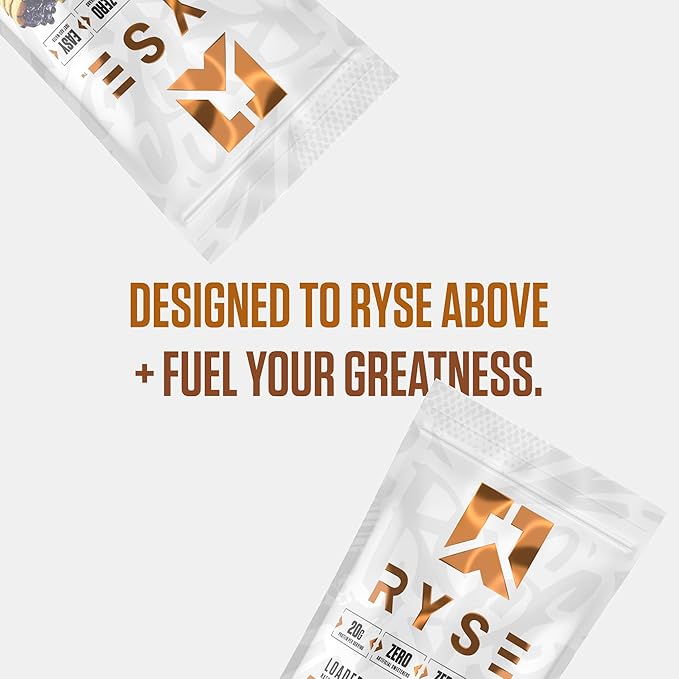 RYSE Loaded Protein Pancake & Waffle Mix - Blueberry - Naturally Sweetened Breakfast with 21g Protein, 3g MCTs and 2g Fiber - No Added Sugar - High Protein Snack for Clean Energy - 6 Servings