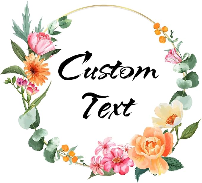 Custom Stickers for Weddings, Birthdays & Businesses - Personalized Labels with Your Logo - Waterproof, Fade and Heat Resistant - Pack of 100-1000 (Wreath E, 3 Inch)