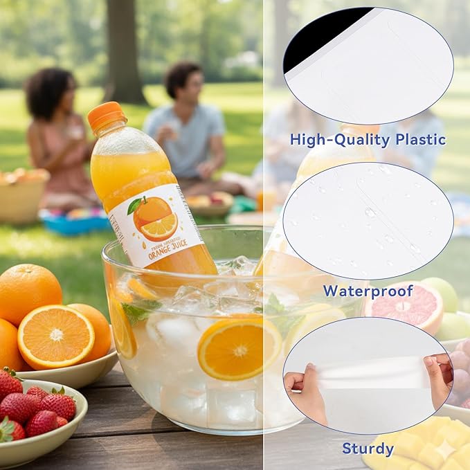 100 Pcs Printable Bottle Labels, 8x2 Inch Glossy White Waterproof Sticker Labels, Printable Adhesive Rectangle Label for Inkjet or Laser Printer