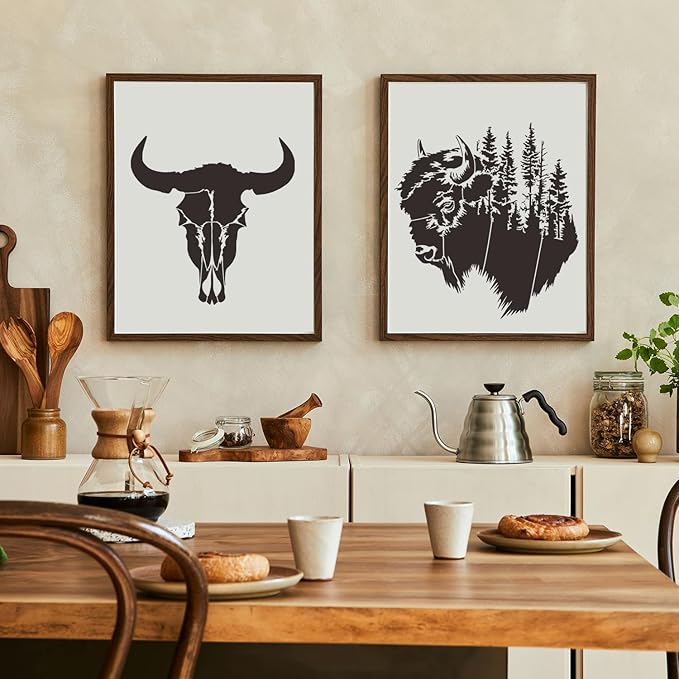Animal Wood Burning Stencils for Painting 12” Bison Stencil Wildlife Stencils for Crafts T-Shirt Fabric Wood DIY Decor