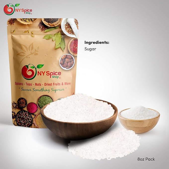 NY Spice Shop White Sanding Sugar - 1 Pound Sweet Colorful Edible Sprinkles For Candy Dish - Sugar Sprinkles For Cake Decorating Cookies Basket & Dishes