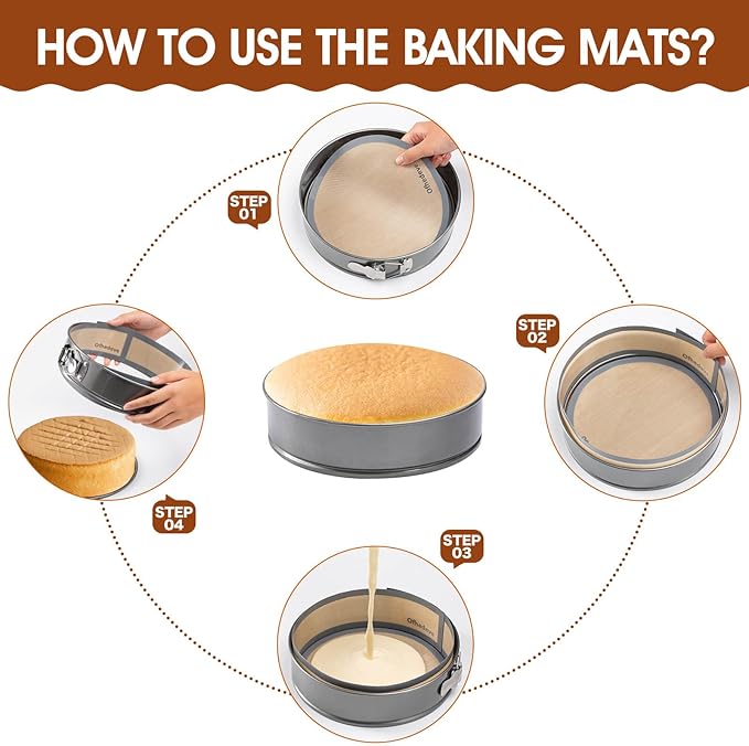 Silicone mat for 9 inch springform pan, springform pan protector, prevent cake from sticking, cheesecake pans protector mat