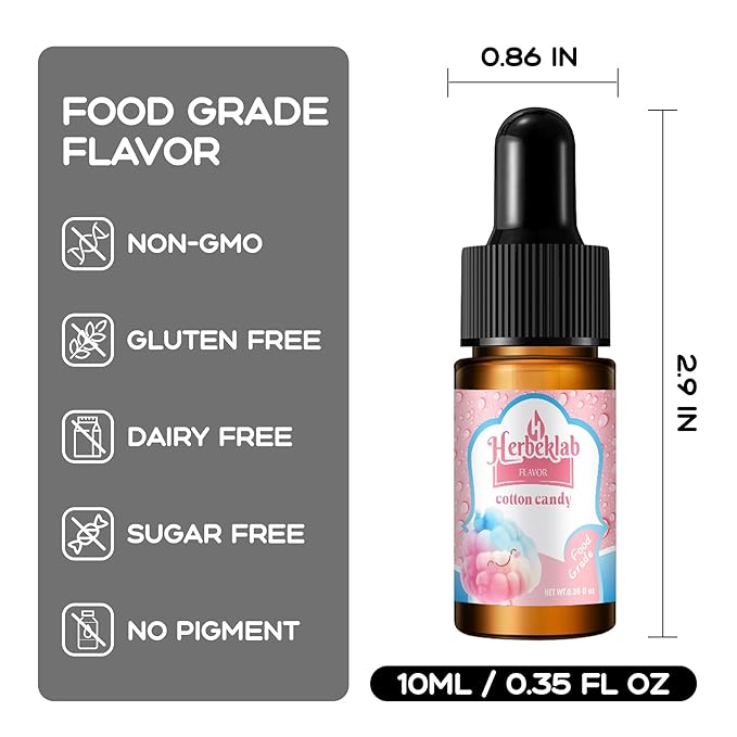 Food Flavoring Oil - Candy Flavoring for Candy Making 6 x 0.35 Fl Oz Extracts and Flavorings for Baking Lip Gloss Flavoring Oil - with Glass Dropper