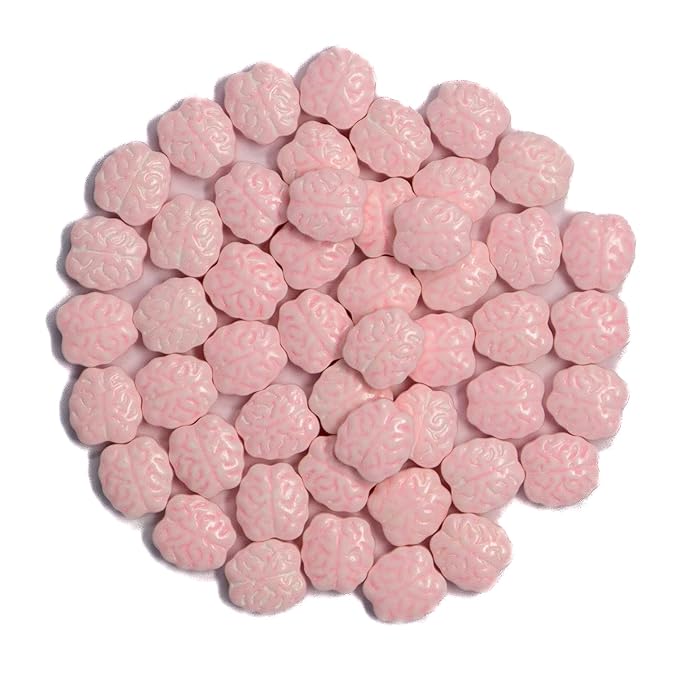 Mystic Sprinkles Halloween Candy Shape Sprinkles (Pink Brains, 2oz Jars)