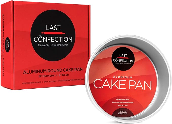 LAST CONFECTION 8" x 3" Aluminum Round Cake Pan - Professional Bakeware
