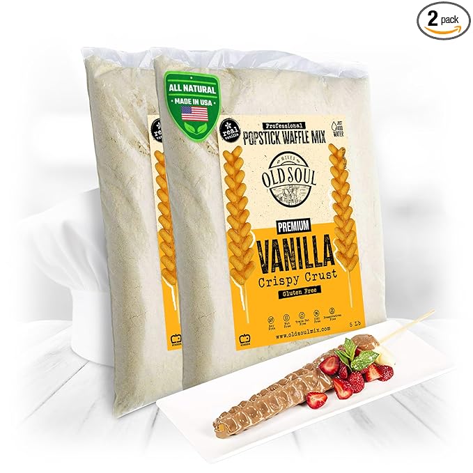 OldSoul Professional Popstick Waffle Mix | Stick Waffles Dough Mix | 10 Lbs | Vanilla Flavor | 224 Waffles (10 Lbs, Gluten Free)