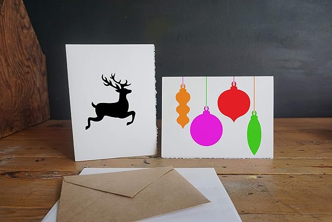 Stencil1 Holiday Card Making 8 Pack Set Stencil – Reusable Winter Christmas Template for DIY Crafts, Holiday Decor, Painting on Wood, Fabric, Cards & More - 8.5" x 11"