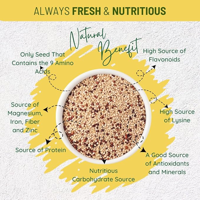 Sunbest Natural Organic Tri-Color Quinoa, Non-GMO, Vegan, Kosher, 16 Oz., 2-Pack