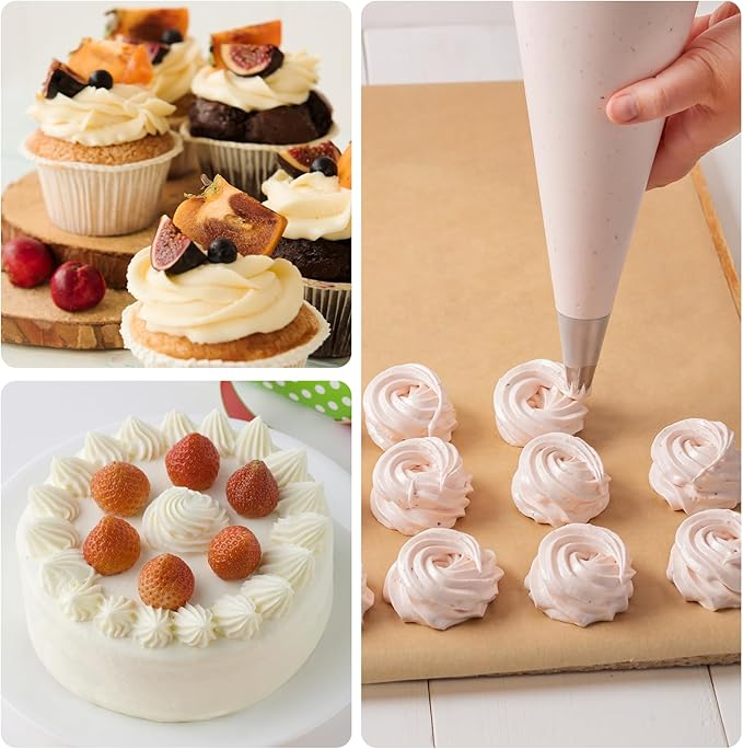 100Pcs 24 Inch Extra Large Piping Bags Disposable, Thickened Disposable Clear Plastic Icing Piping Bags, Food Grade Cake Decorating Bags for Dessert, Pastry, Cookies, Cupcake Decorating