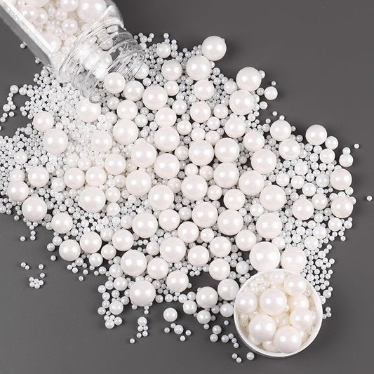 Cobakey Pearl Sprinkles for Cake Decorations 3.52 ounce White Sprinkles for Cupcake Toppers Wedding Party Valentines Halloween Christmas Supplies