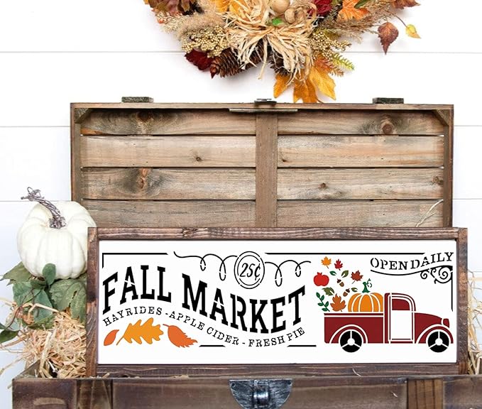 Fall Stencils for Painting on Wood - Pumpkin & Thanksgiving Stencils for Porch Signs & Canvas